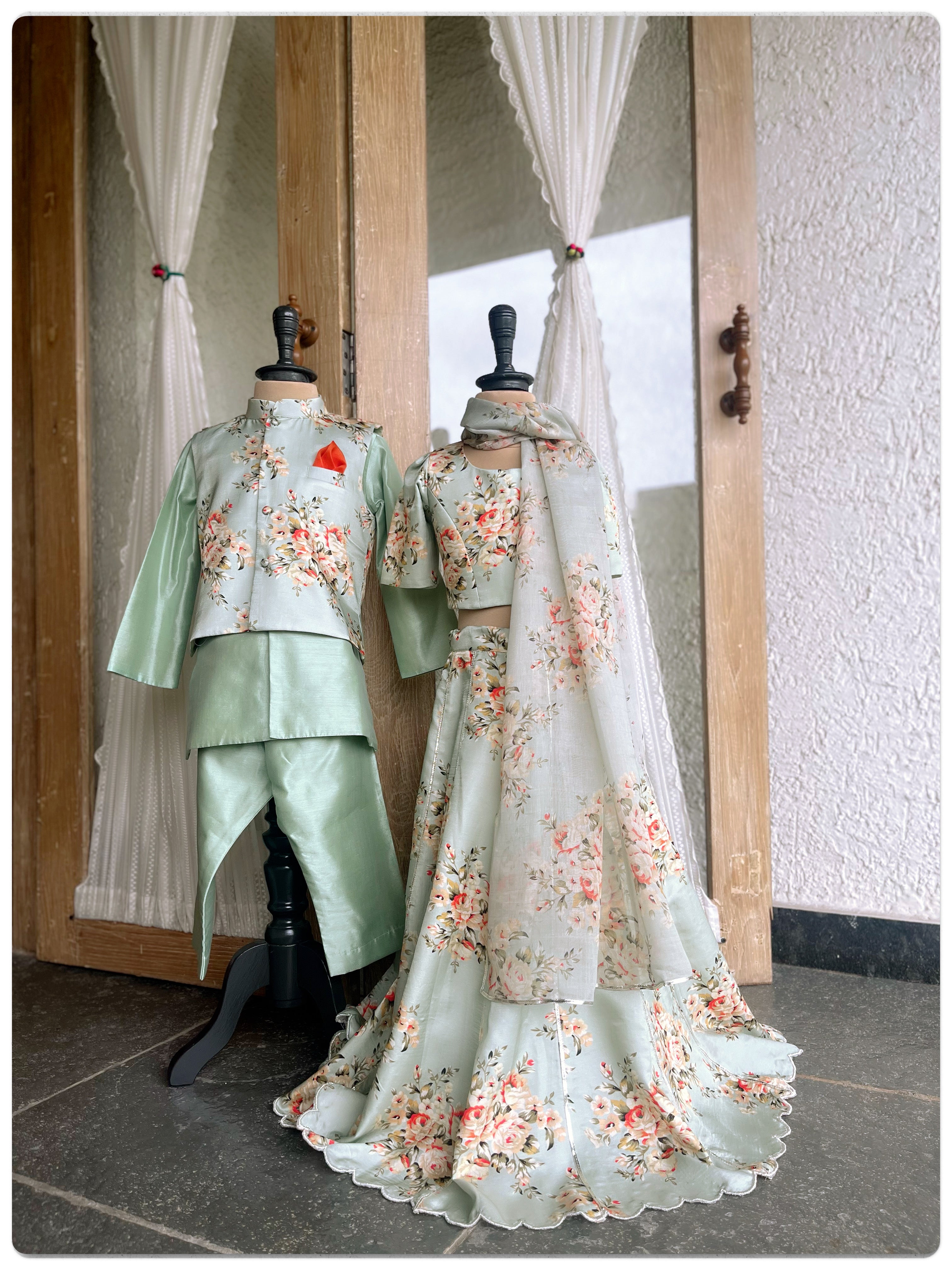 Festive Floral set- Mint