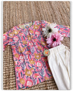Load image into Gallery viewer, Handblock kurta set- Pink
