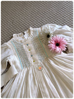 Load image into Gallery viewer, The Diamond handsmocked Dress - Ivory

