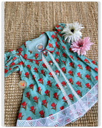 Load image into Gallery viewer, Sea Blue Floral Shirt Dress
