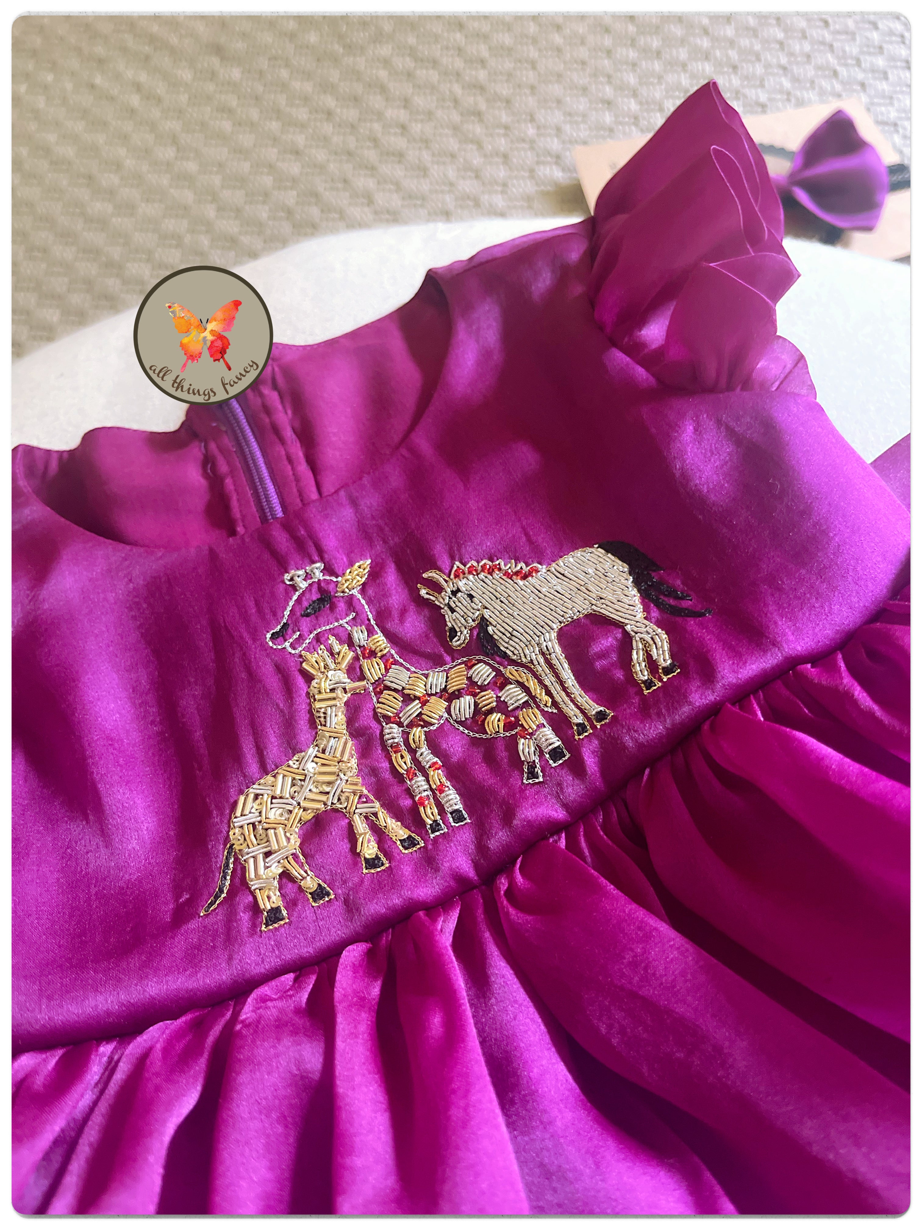 Deep berry purple Jungle Themed Dress