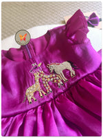 Load image into Gallery viewer, Deep berry purple Jungle Themed Dress
