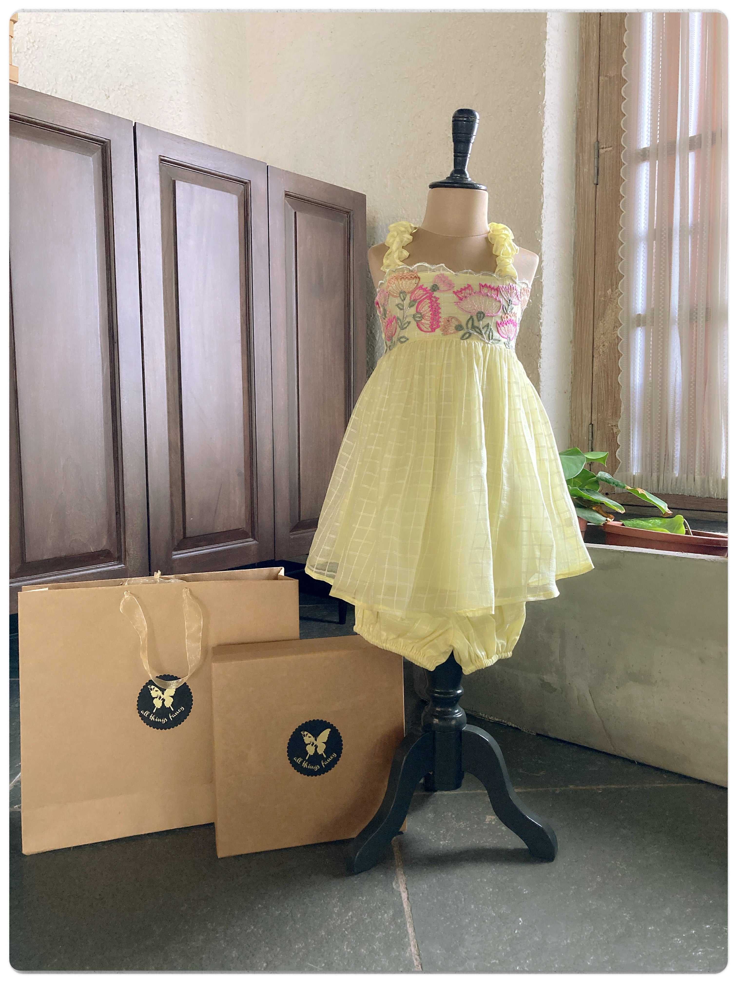 Carnations cord set- Yellow