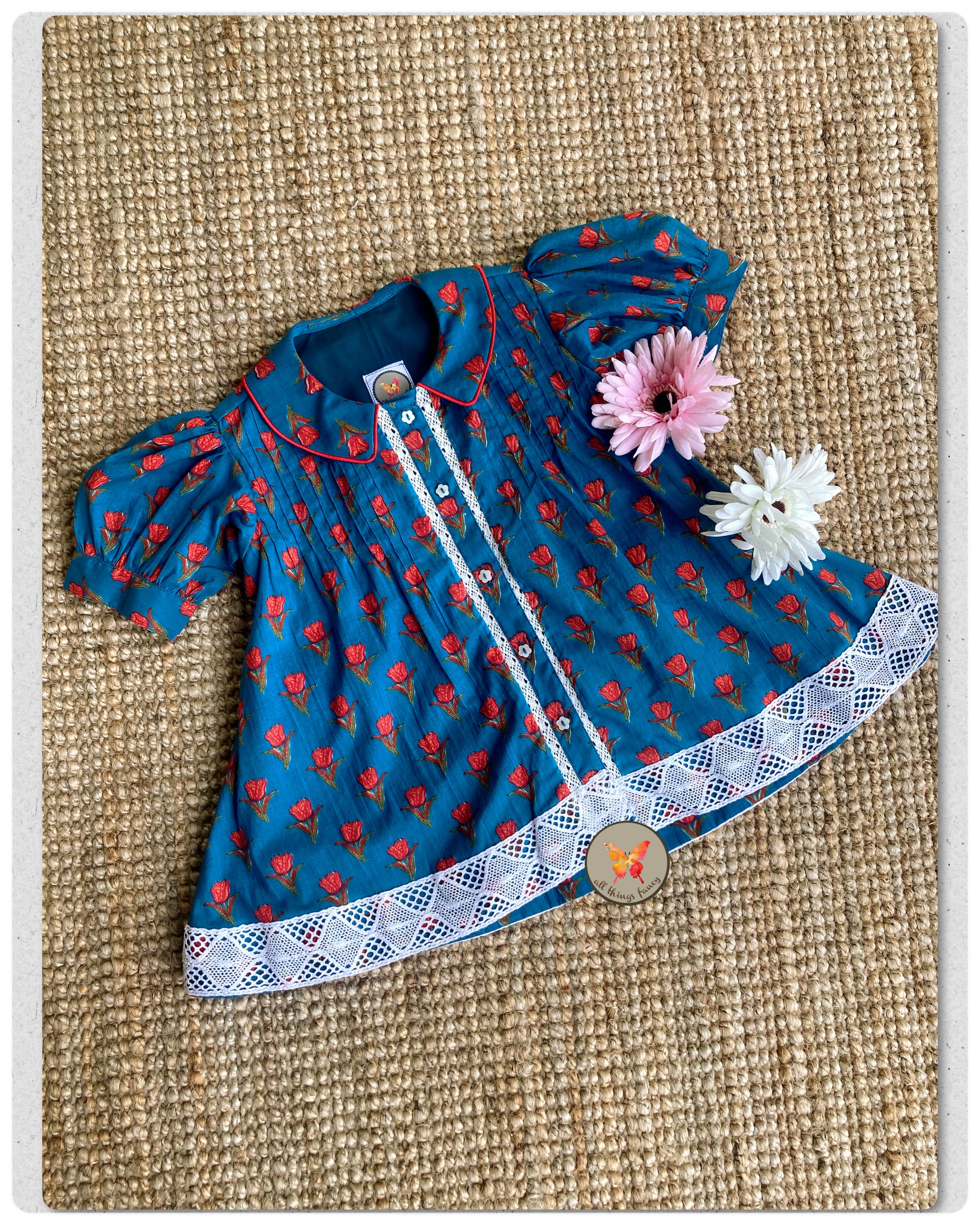 Midnight Blue Floral Shirt Dress