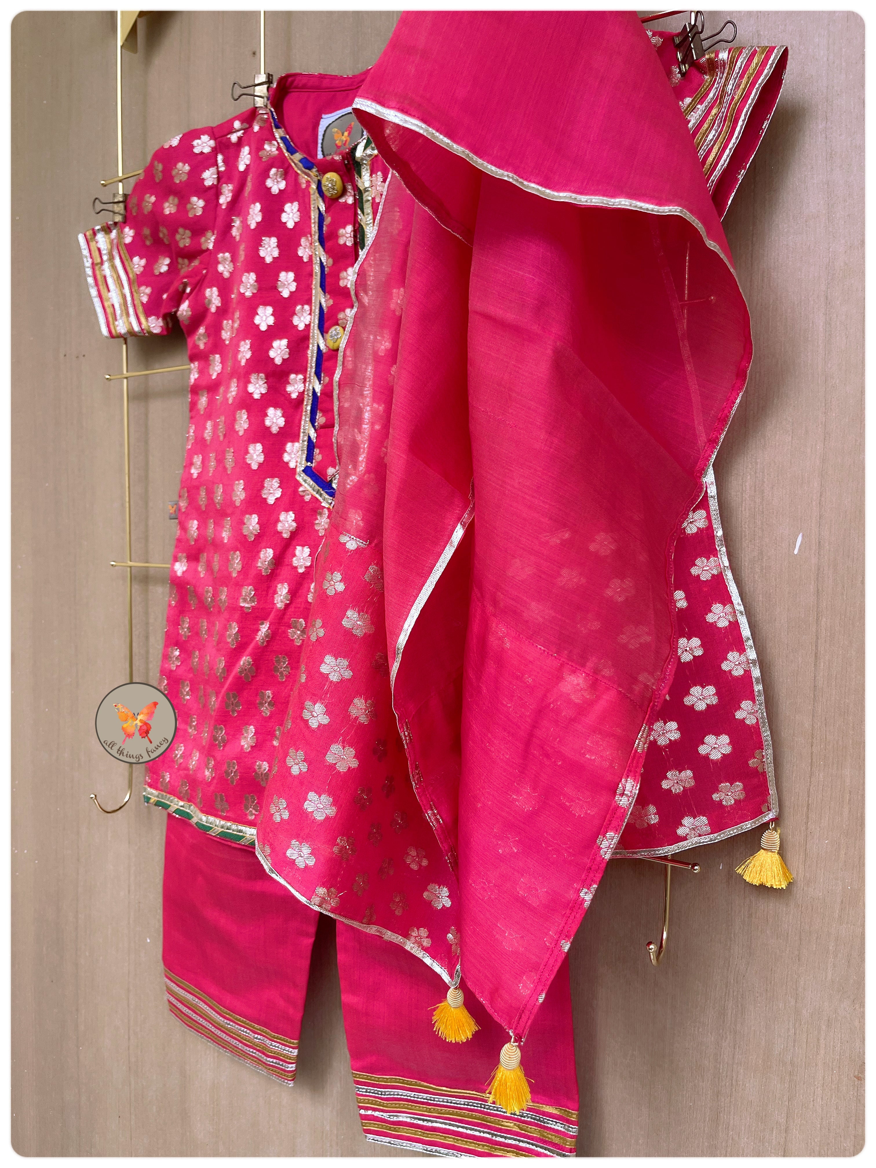 The Classic Indian Suit- Rani Pink
