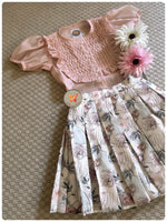 Load image into Gallery viewer, Vintage floral skirt blouse- blush
