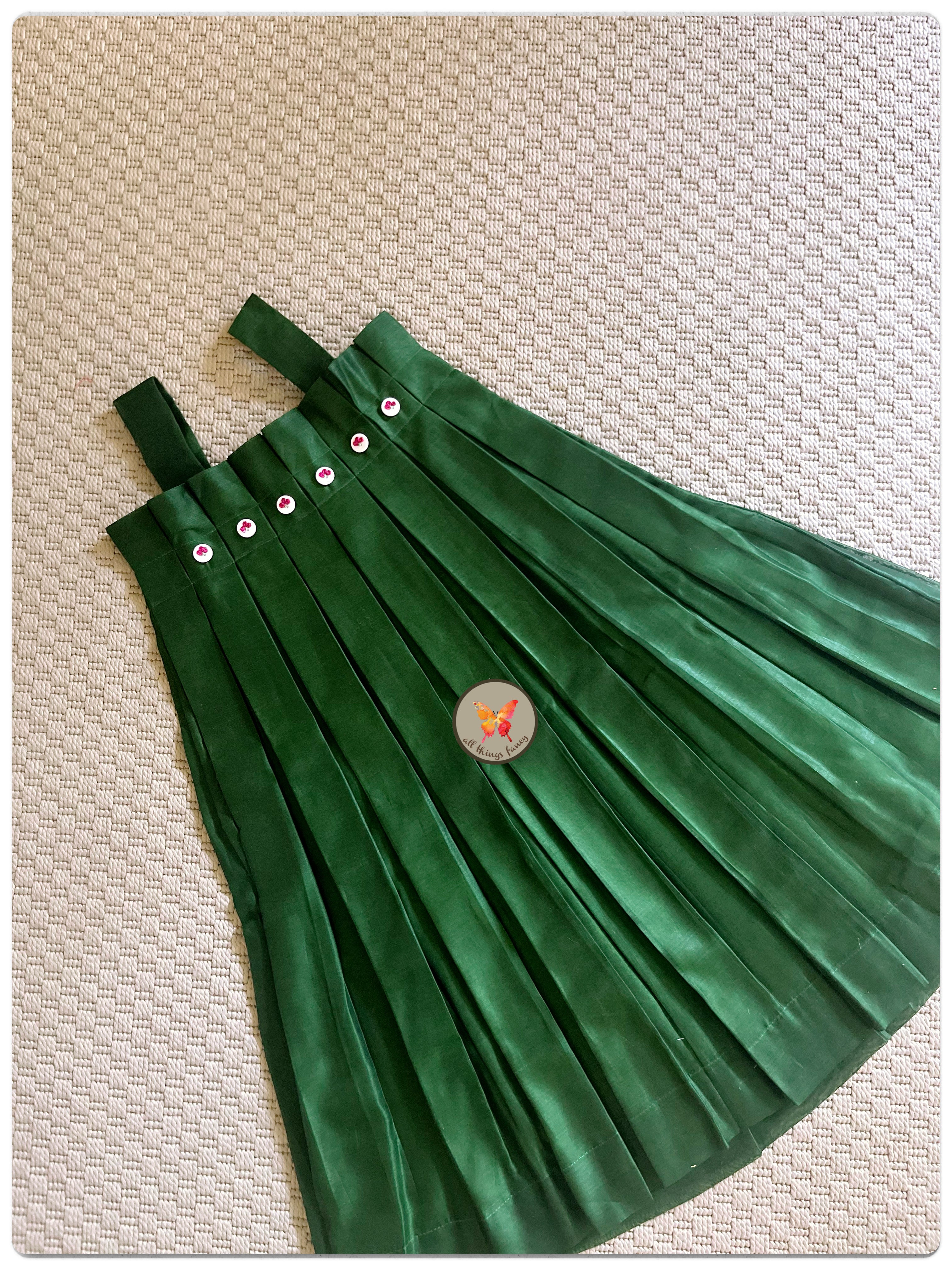 Pleated Slip Dress - Green