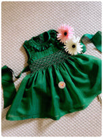 Load image into Gallery viewer, Emerald Handsmocked Dress
