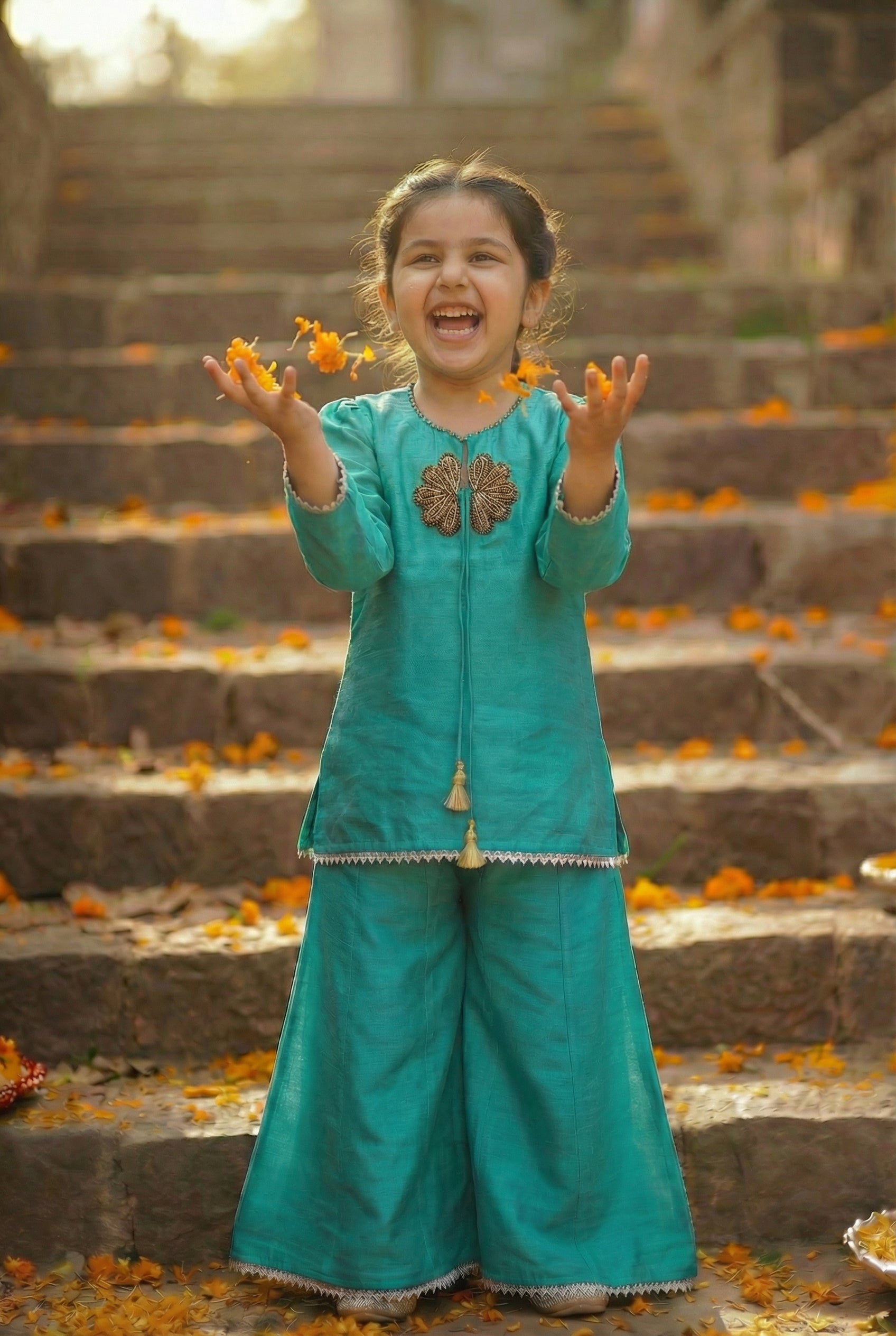 Sunehera Phool Sharara Set-Firoza