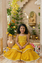 Load image into Gallery viewer, 3d Flower Gharara- Mango
