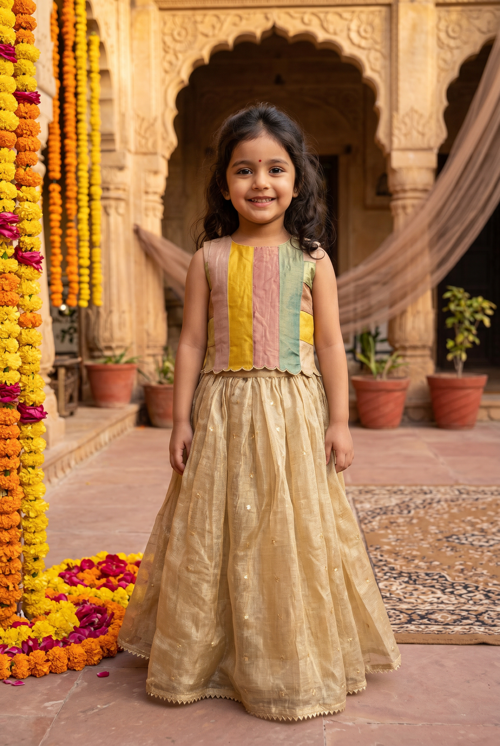 Star & sparkle lehenga-Gold