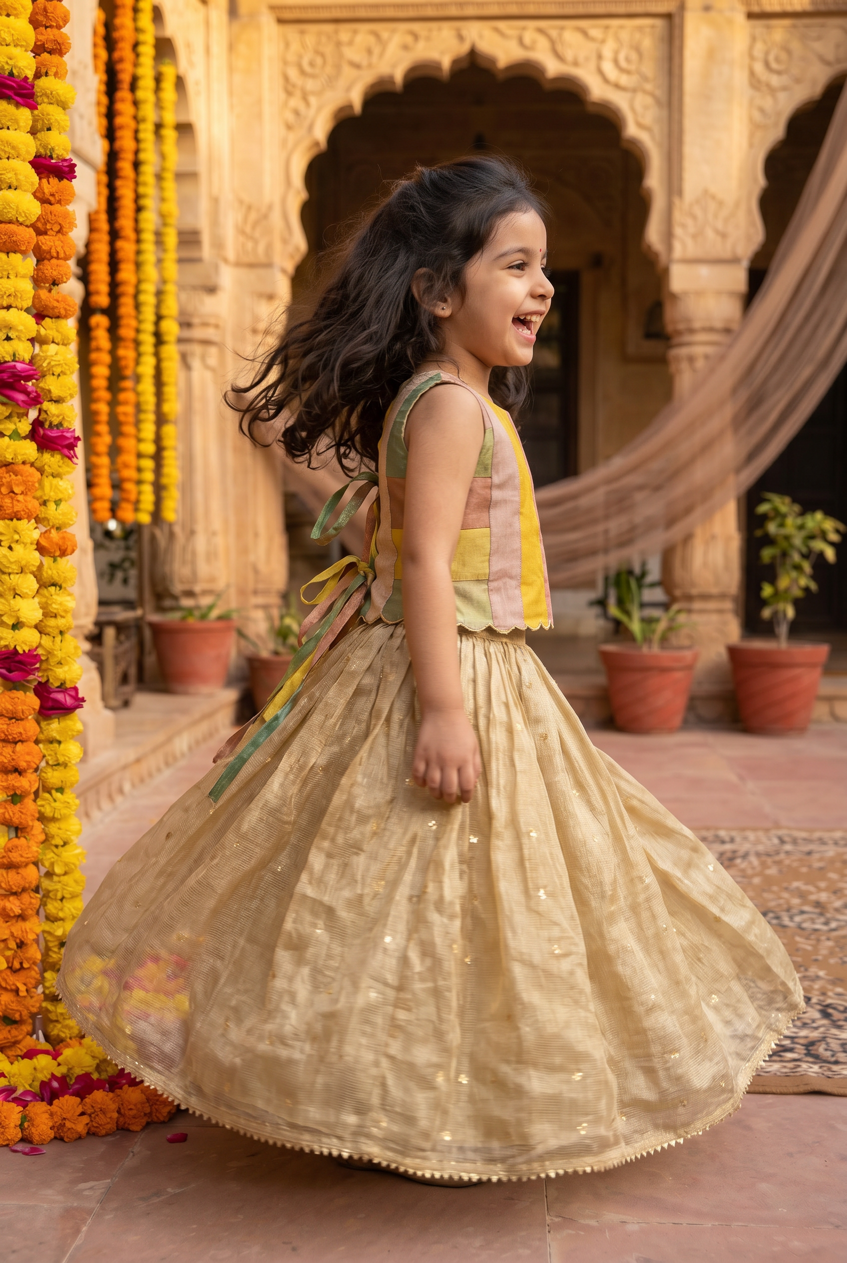 Star & sparkle lehenga-Gold