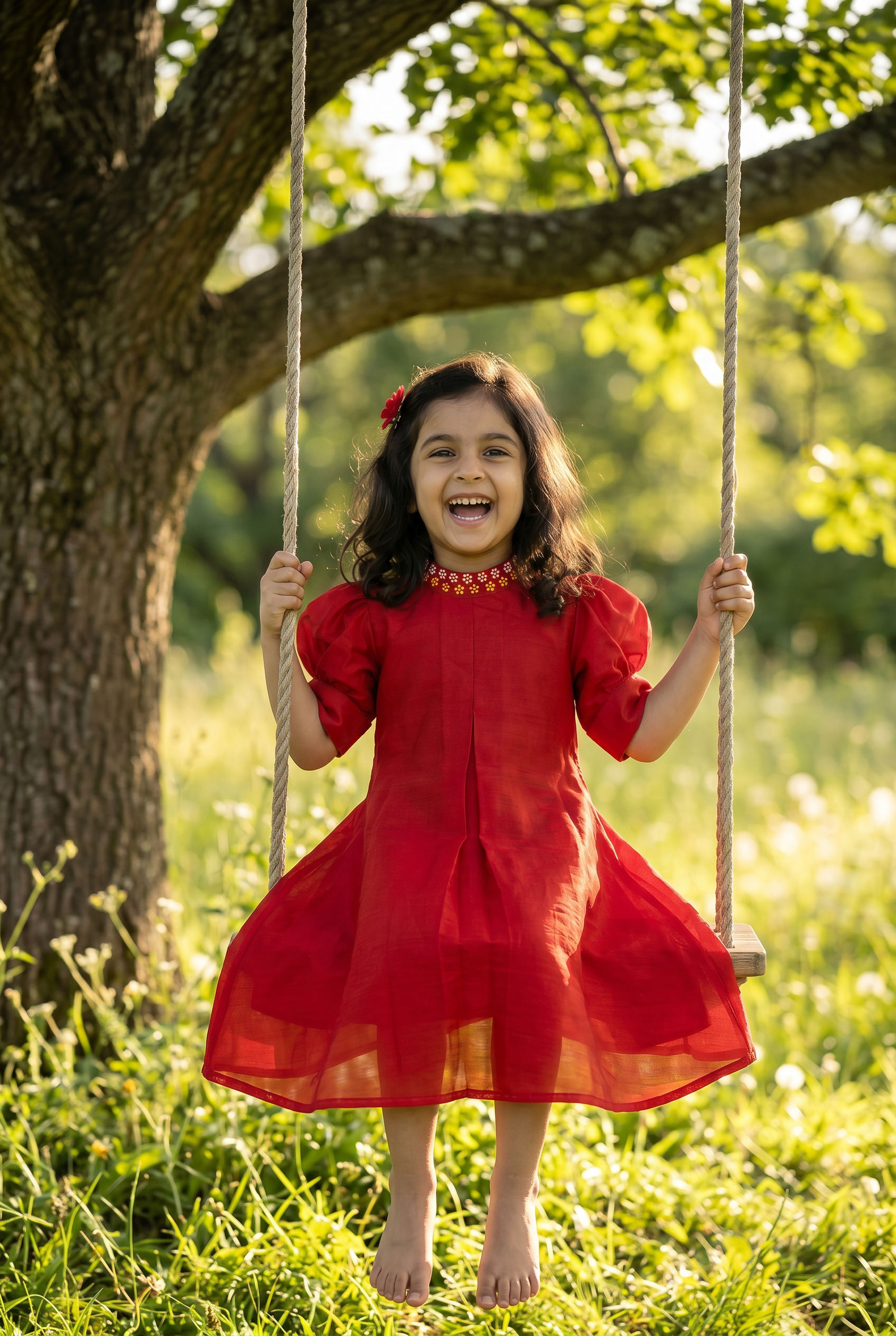 The Indian Frenchknot Tunic- Red