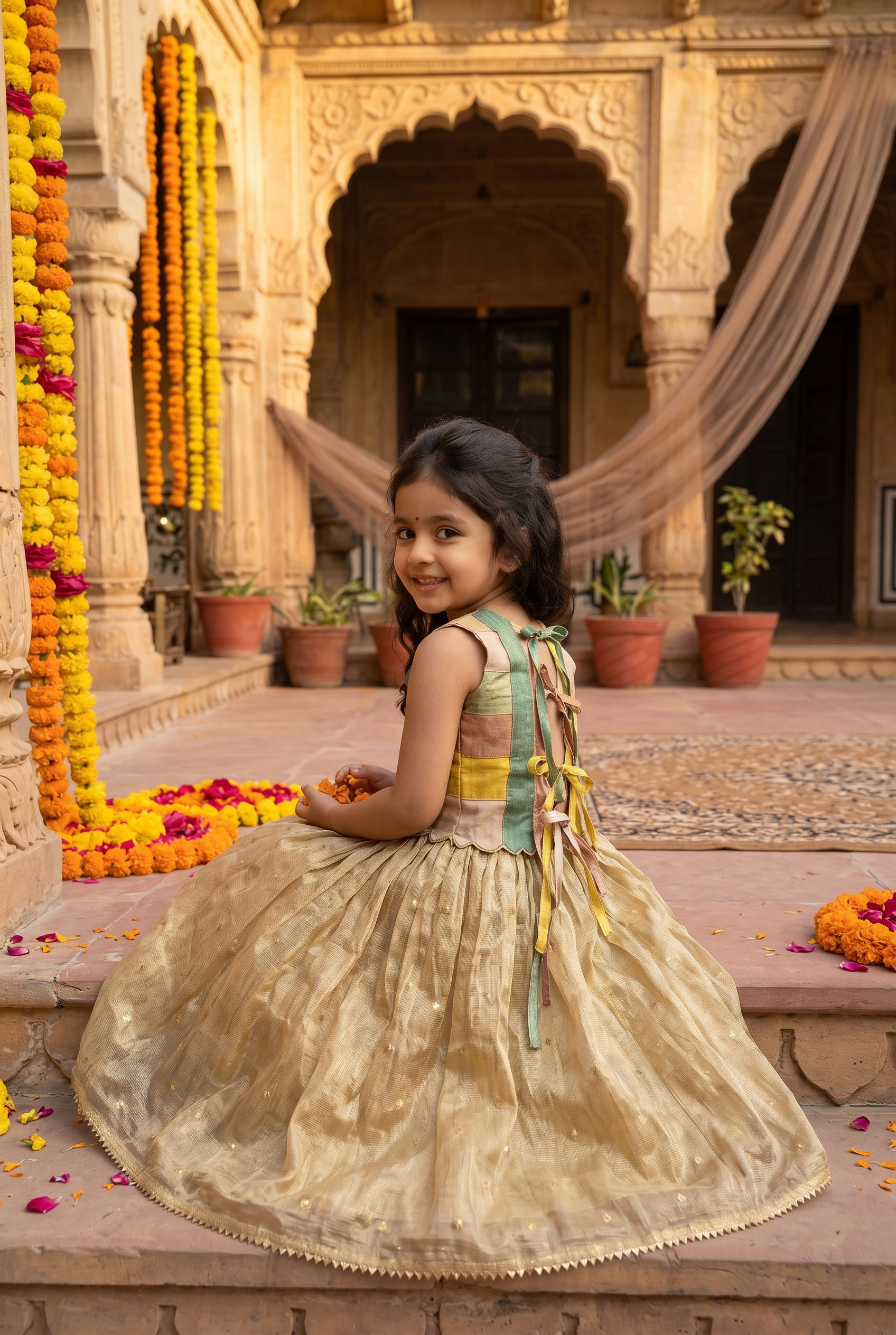 Star & sparkle lehenga-Gold