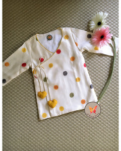 Angrakha Polka Kurta Set-Boy