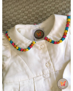Ivory Rosette Shirt Dress