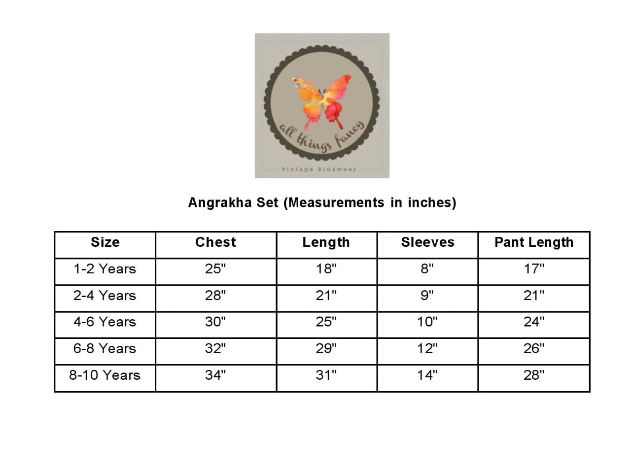 Lehariya Angrakha Set - Basanti