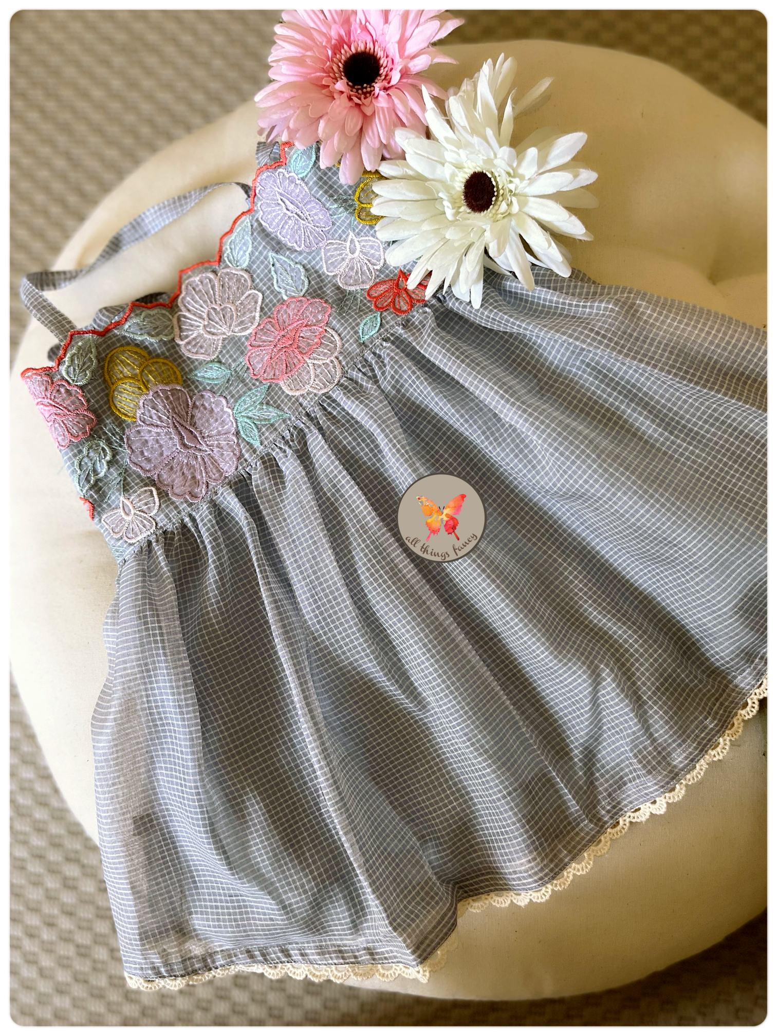 Grey Cutwork Set