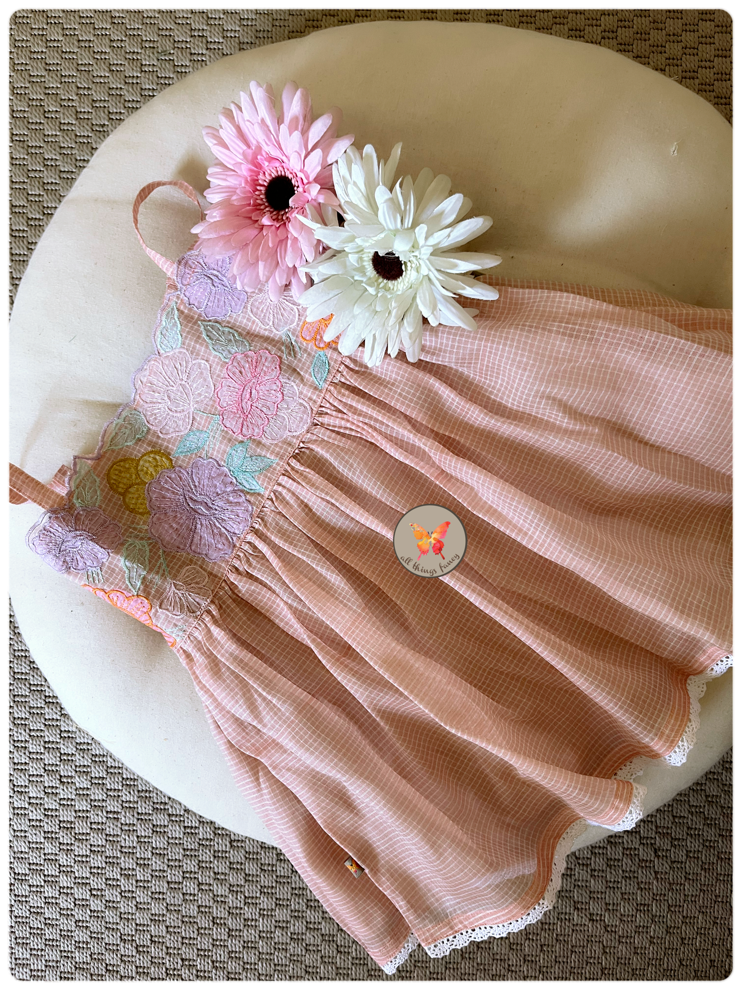Baby Pink Cutwork Set