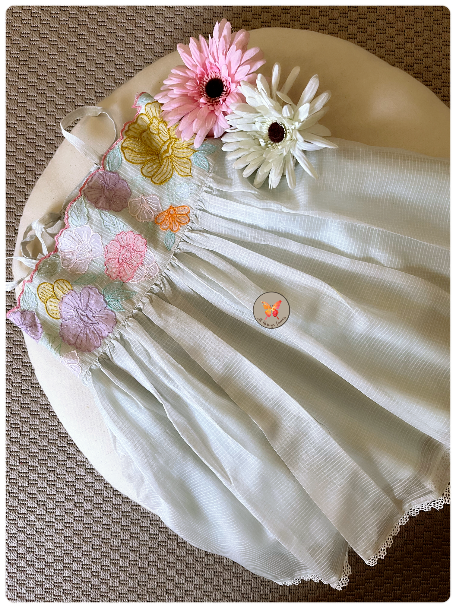 Sky Blue Cutwork Set