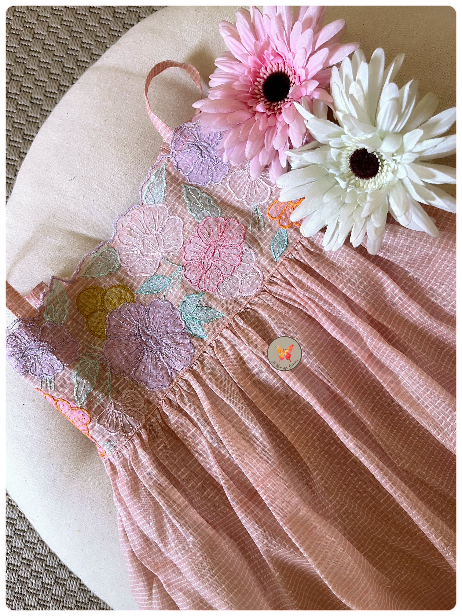 Baby Pink Cutwork Set