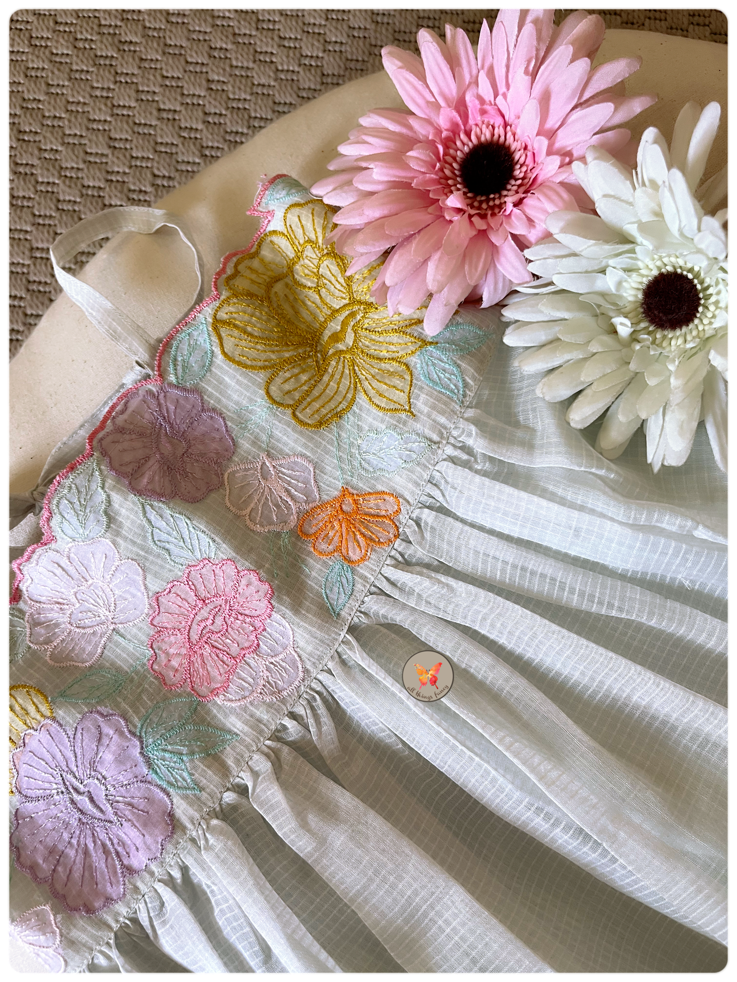 Sky Blue Cutwork Set