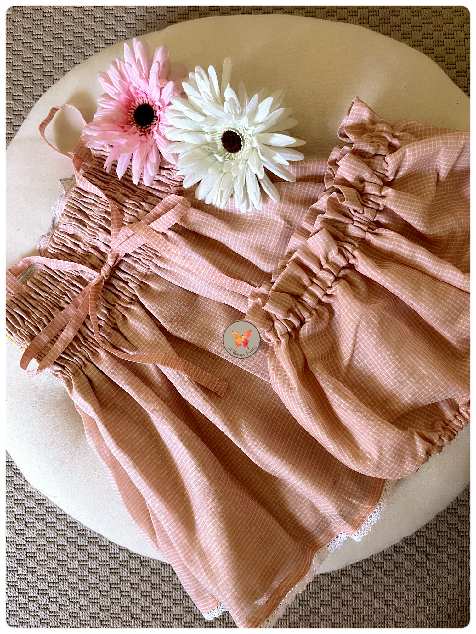 Baby Pink Cutwork Set
