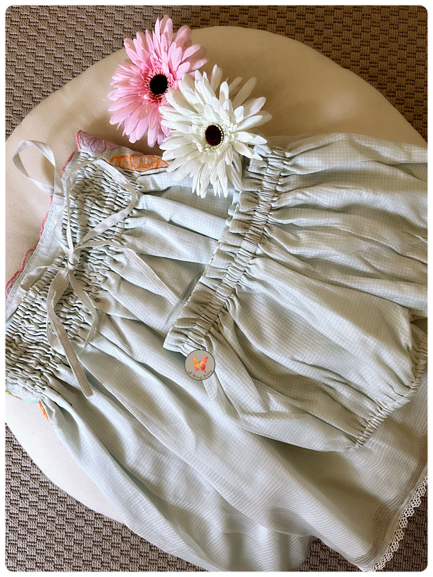 Sky Blue Cutwork Set