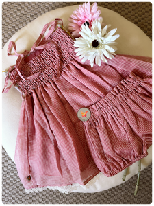 Salmon Cutwork Set