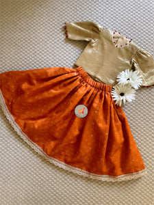 Woven Zari Booti Bandhani Lehenga Set- Saffron Orange