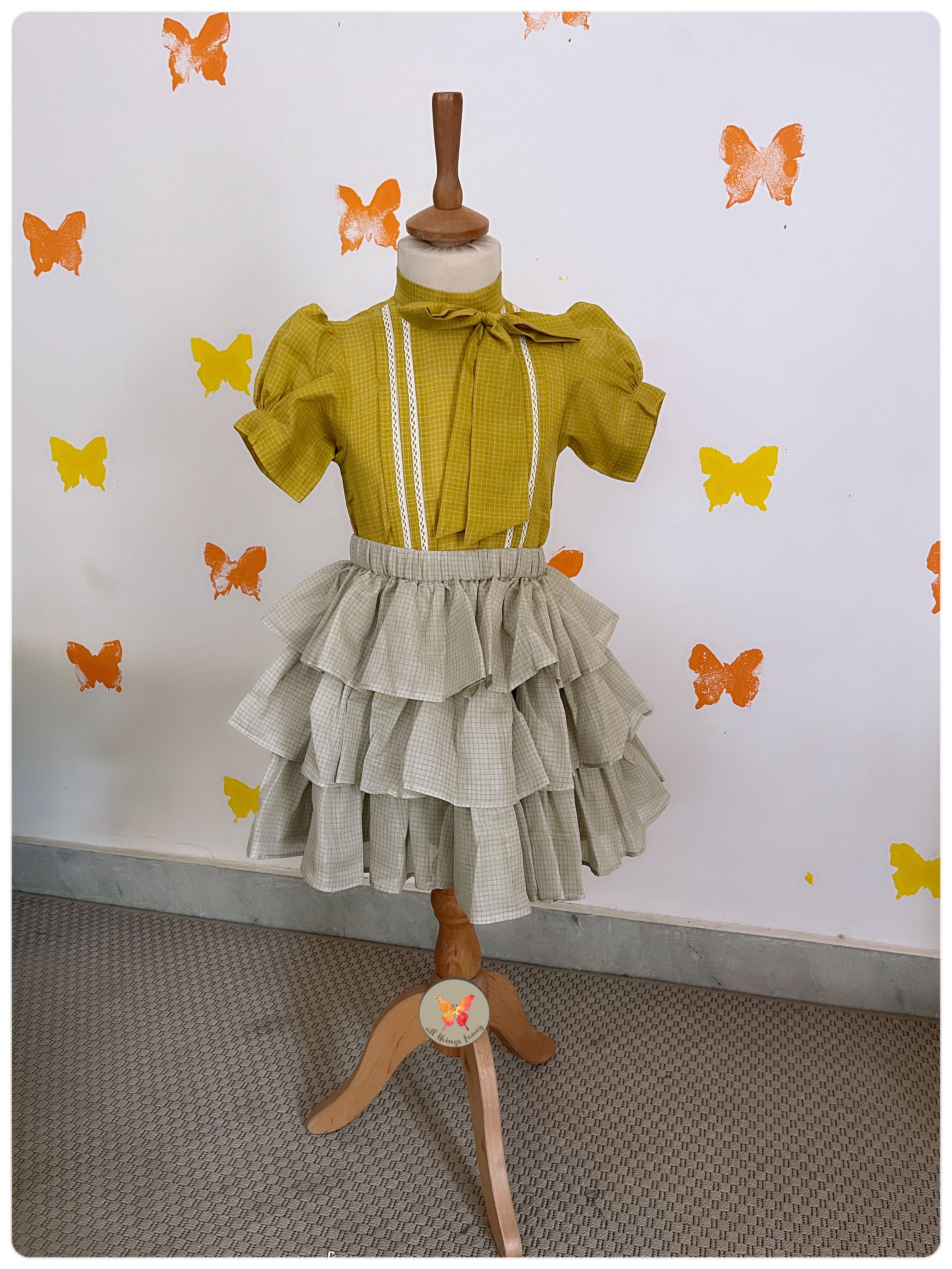 Lime - Grey Ruffles set