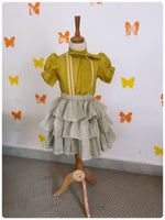 Load image into Gallery viewer, Lime - Grey Ruffles set
