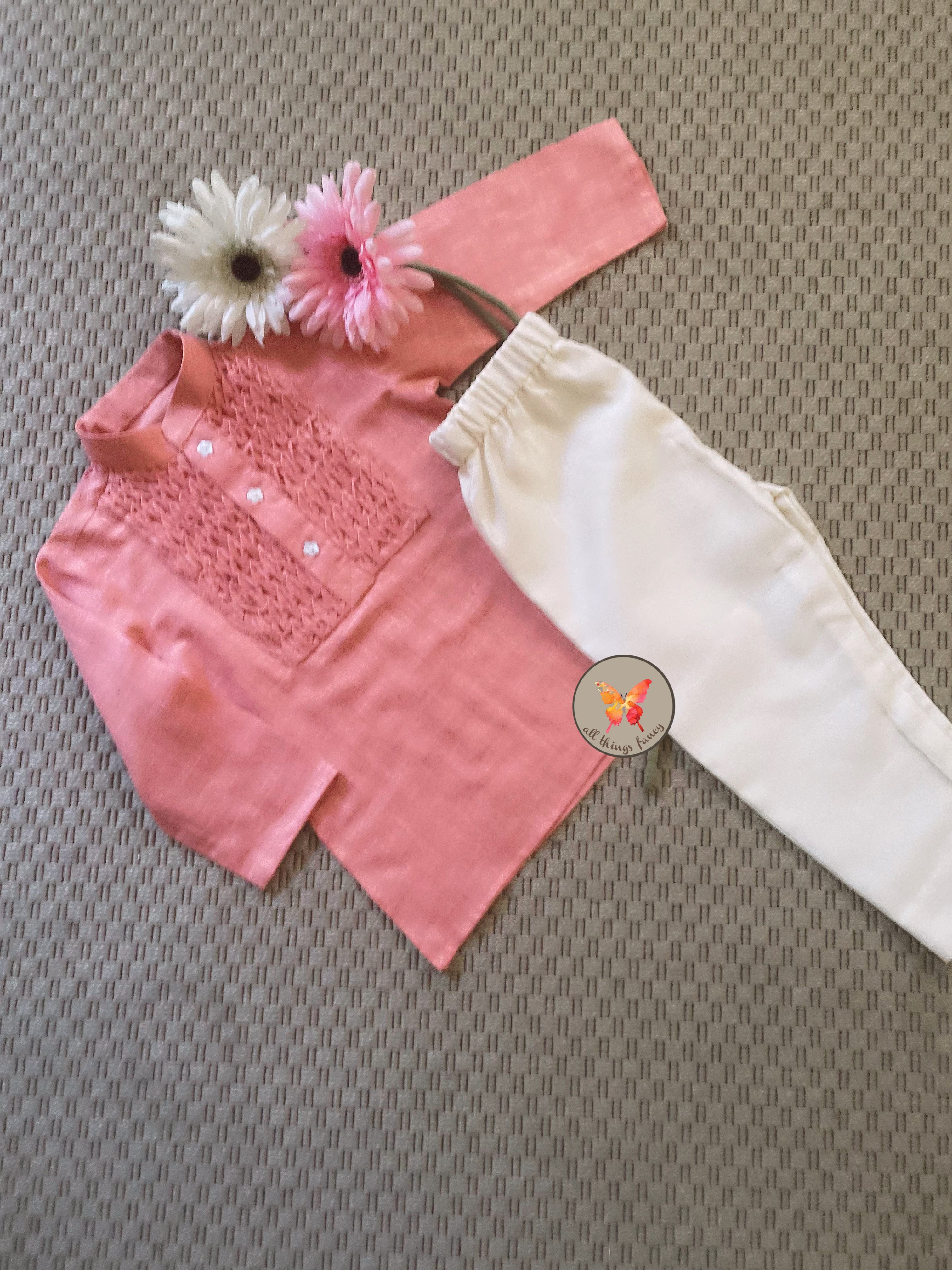 The Honeycomb Smocked Set- Pink