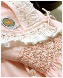 Handsmocked Angrakha Pink Dress
