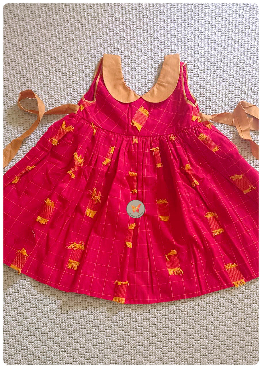 Red & Orange Checkered Dress