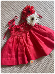 Handsmocked Dress/Skirt - Red