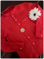 Load image into Gallery viewer, Rosette Linen Red Shirt

