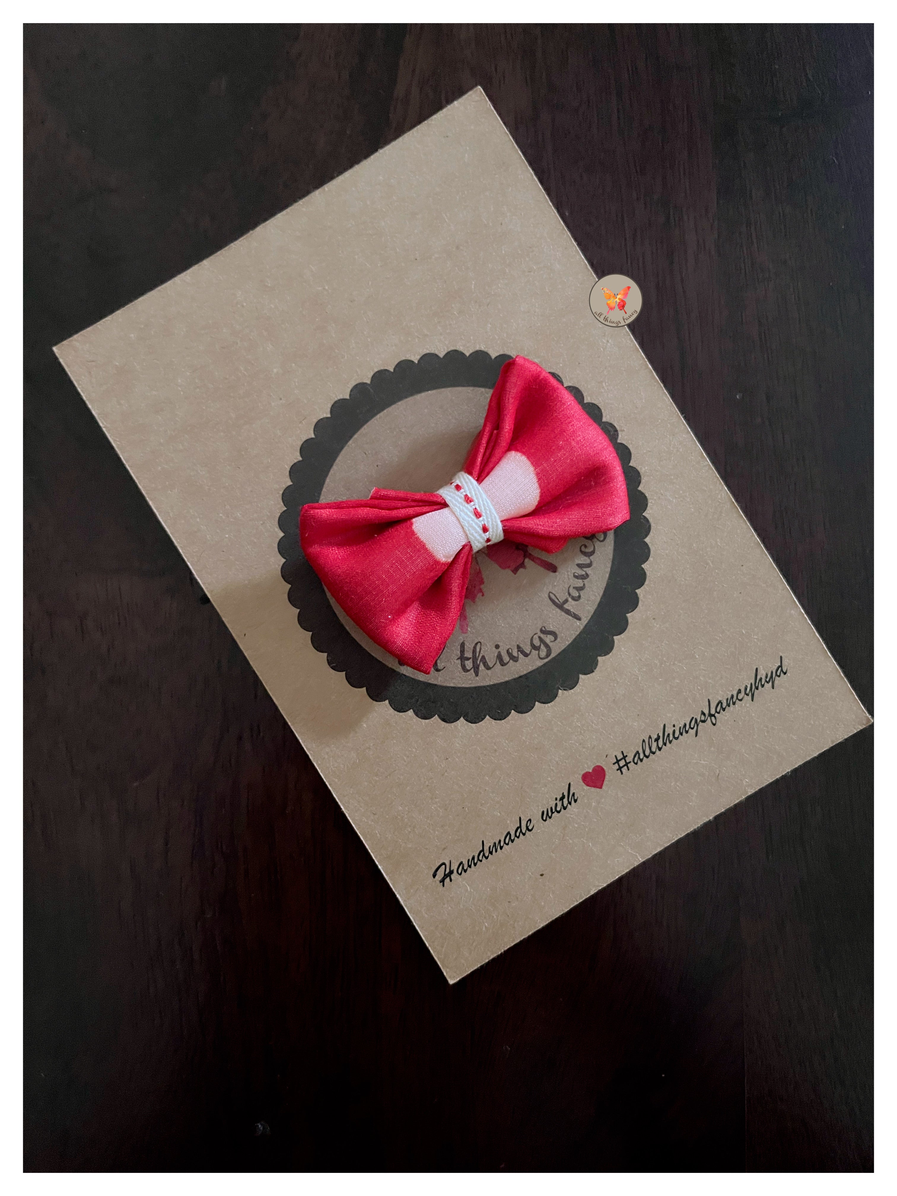 Little Red Bow Brooch- Unisex