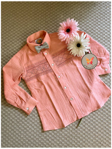 Powder Pink Smocked Boy Shirt