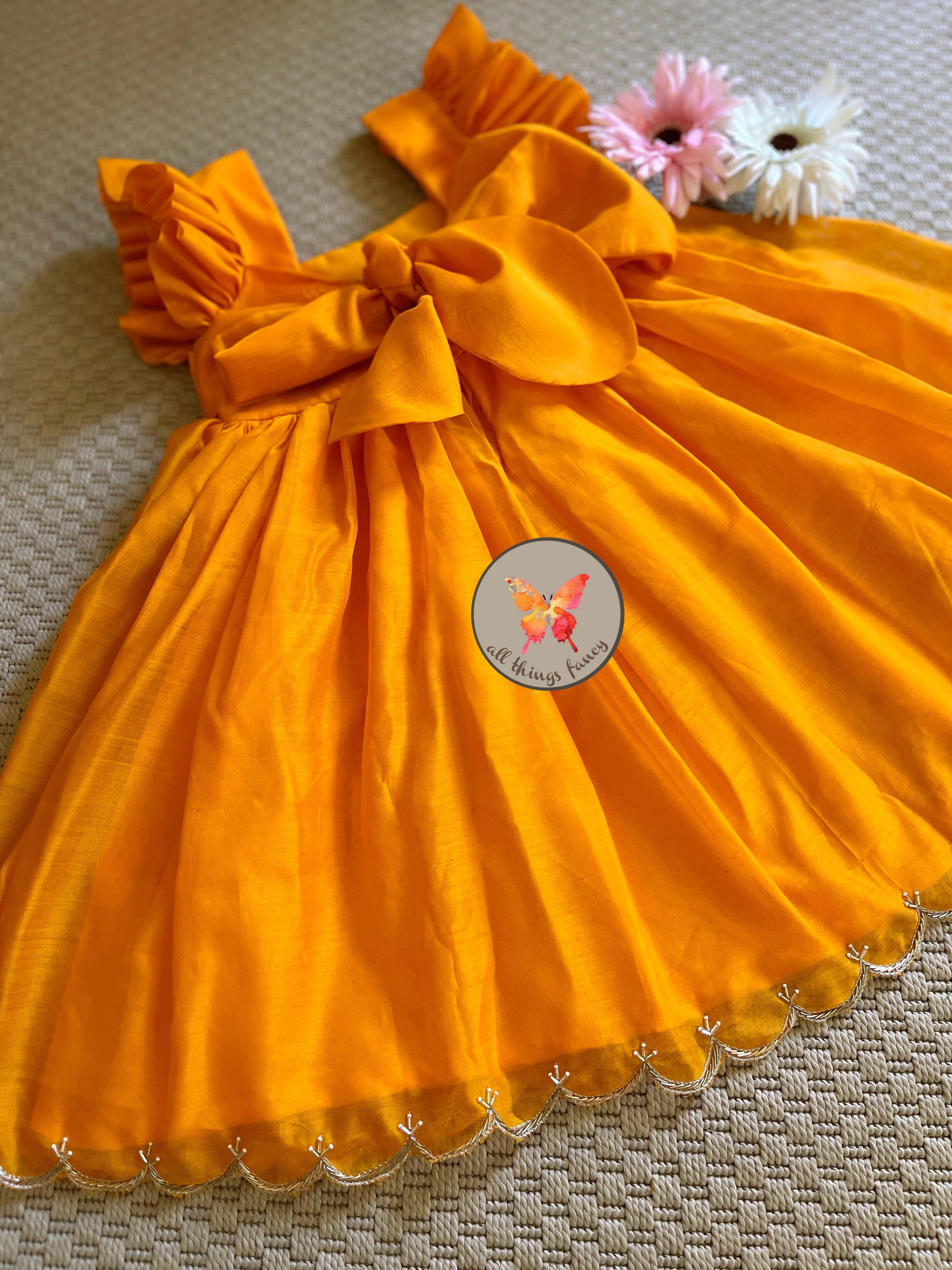 The Embroidered Bunny Tie- Orange