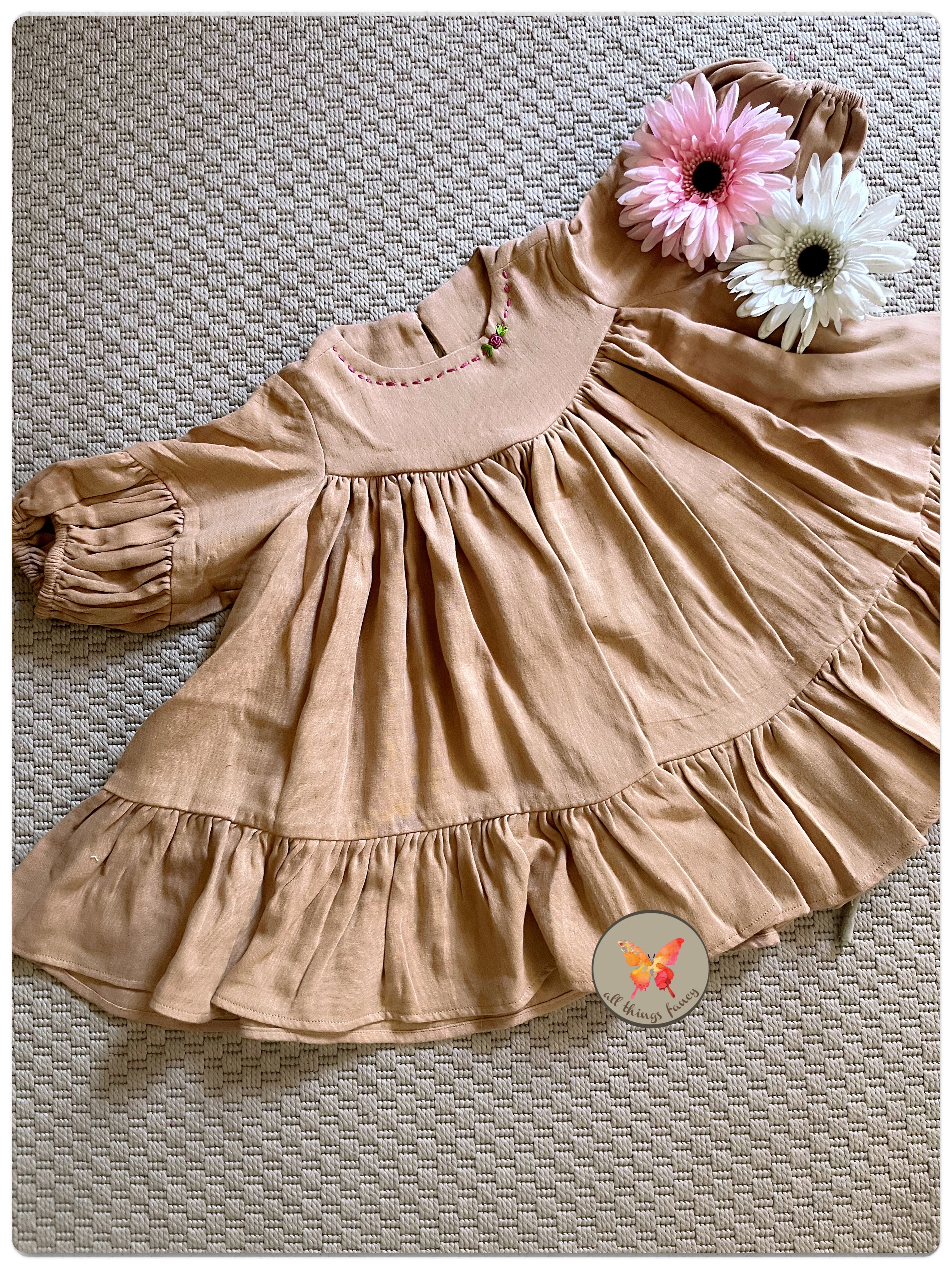Crinkle Caramel Dress