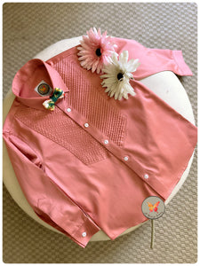 Classic Pintucked Shirt- Bubblegum