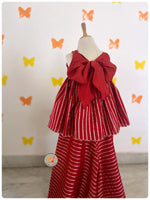Load image into Gallery viewer, Sunahri Line Laal Sharara Set
