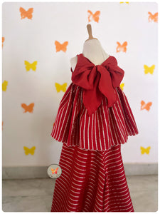 Sunahri Line Laal Sharara Set