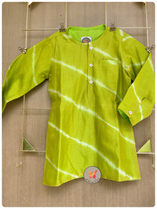 Lehariya Short Kurta - Lime