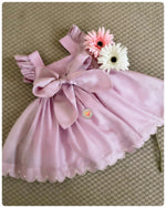 Load image into Gallery viewer, The Scalloped Hemline Bunny Tie Dress- Lavender
