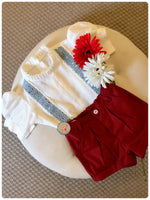 Load image into Gallery viewer, Mock Suspenders Shorts set
