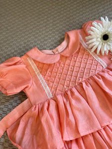Tiered Pearl Yoke Dress- Musk