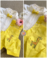 Load image into Gallery viewer, Custard Onesie- Giraffe Embroidered
