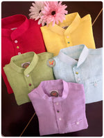 Load image into Gallery viewer, Rosette Linen Red Shirt
